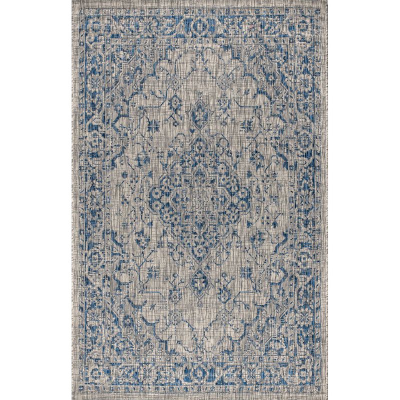 Rozetta Boho Medallion Textured Weave Indoor/Outdoor Area Rug