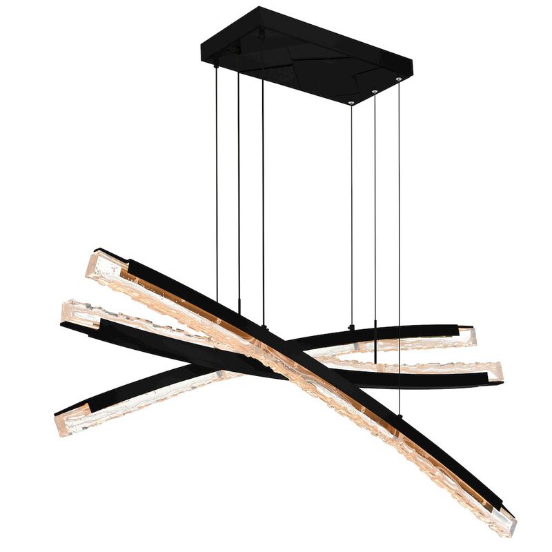CWI Lighting Saber Integrated LED Black Chandelier