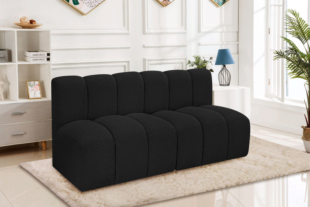 Meridian Furniture Arc Black Boucle Fabric Modular Sofa
