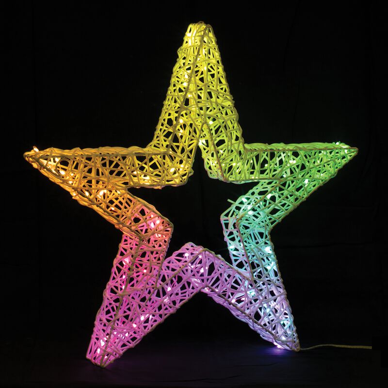 Multicolor LED Christmas Star &ndash; Battery Operated Light-Up Tree Topper or Wall Decor with Brilliant Color Display