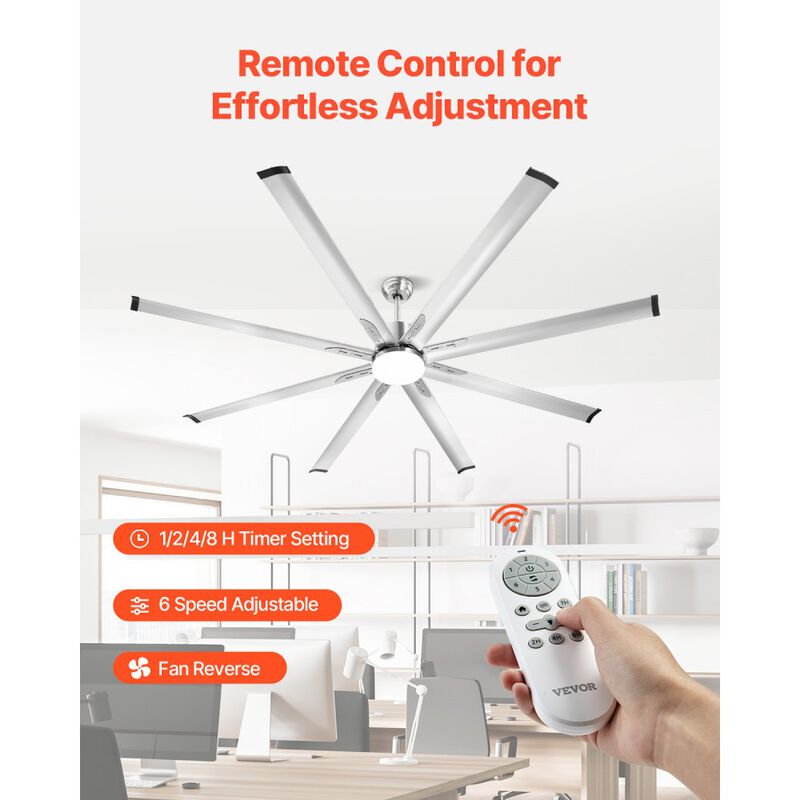 84 Inch Ceiling Fan with Light Remote 6-Speed DC Motor Flush Mount image number 3