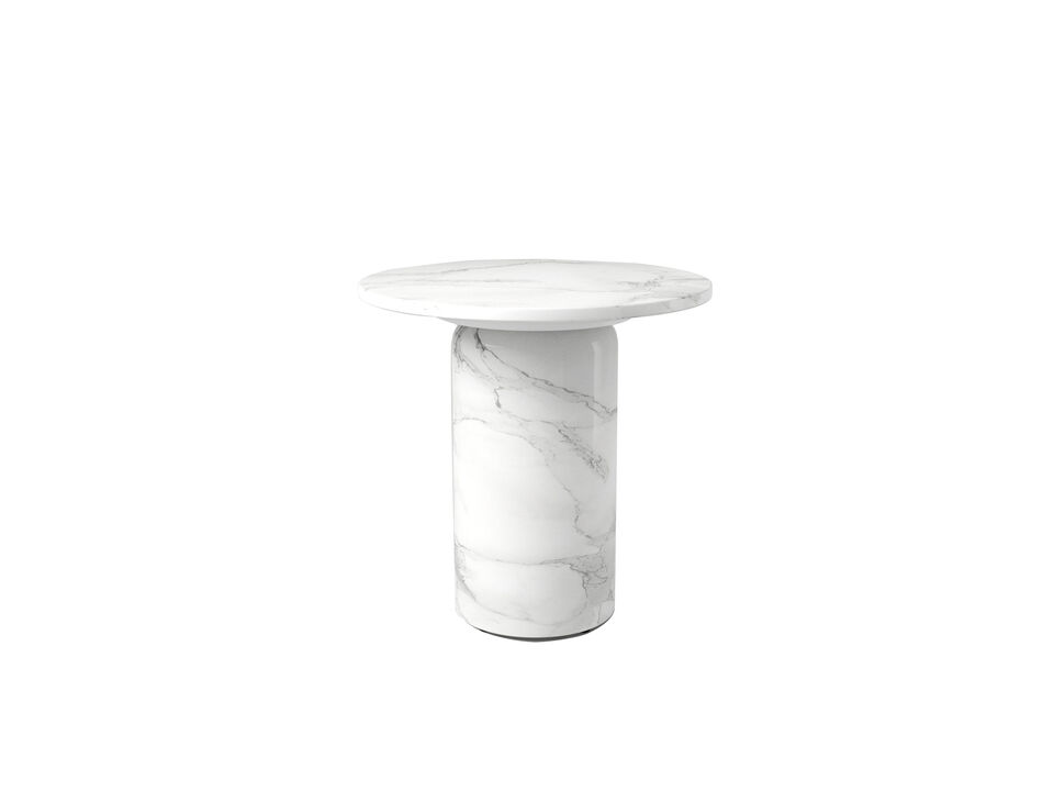 Round 21.6'' End Table with Marble Top & MDF base