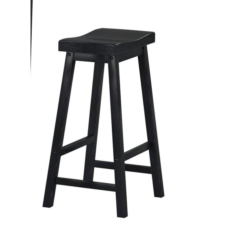 Streamdale 29" Bar Stools, Saddle Seat Wood (Set of 2)