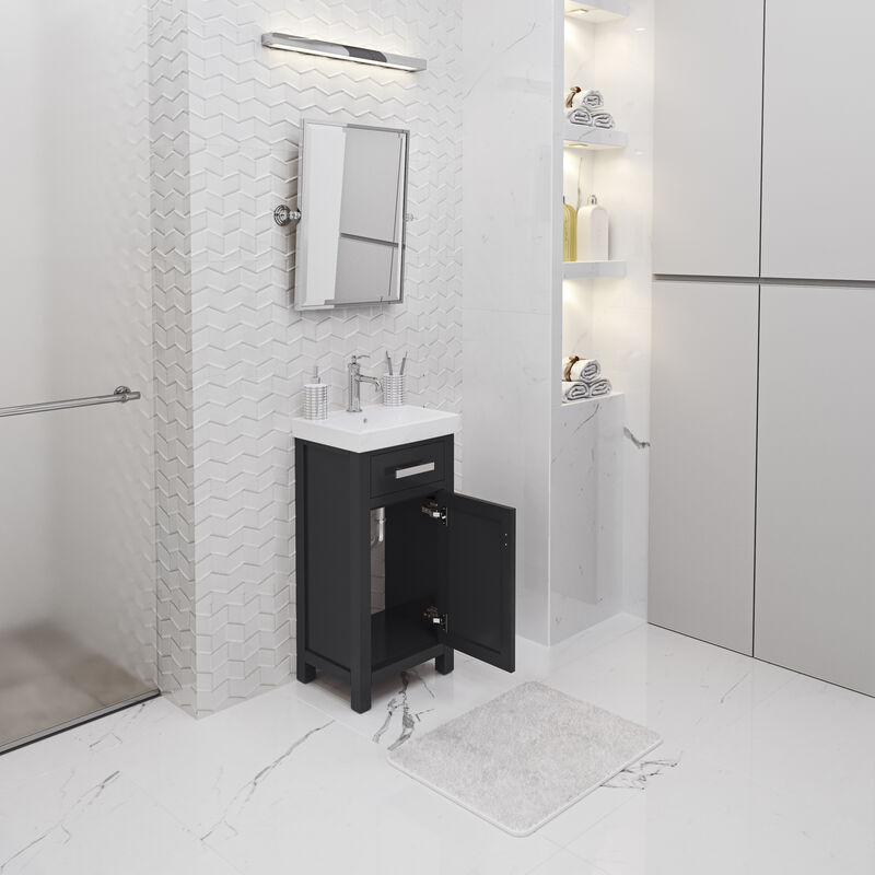 Mia 18 In. Integrated Ceramic Sink Top Bath Vanity in Espresso