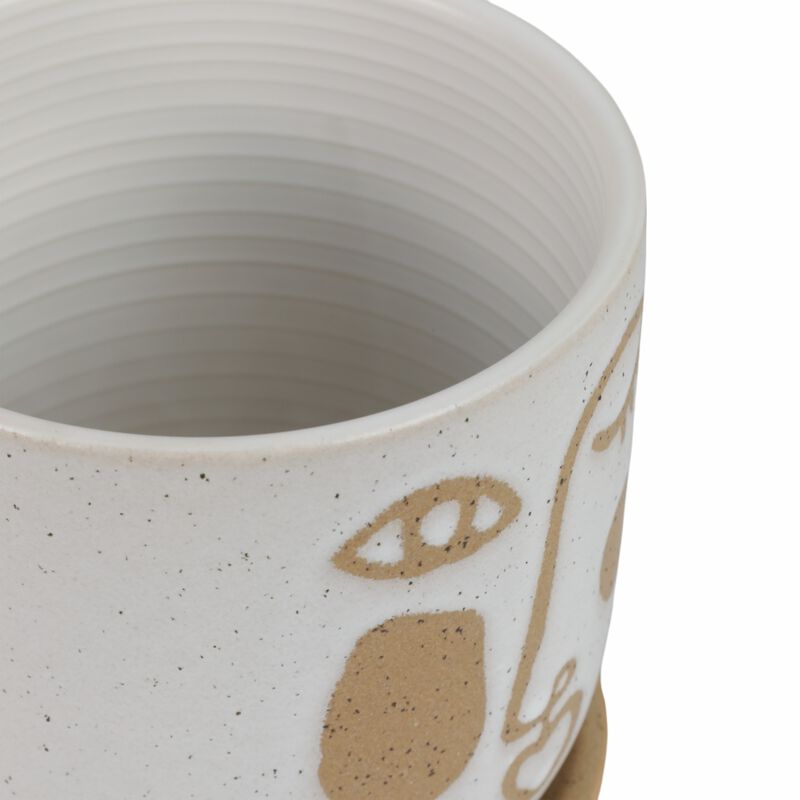 Funky Face Planter with Saucer Set