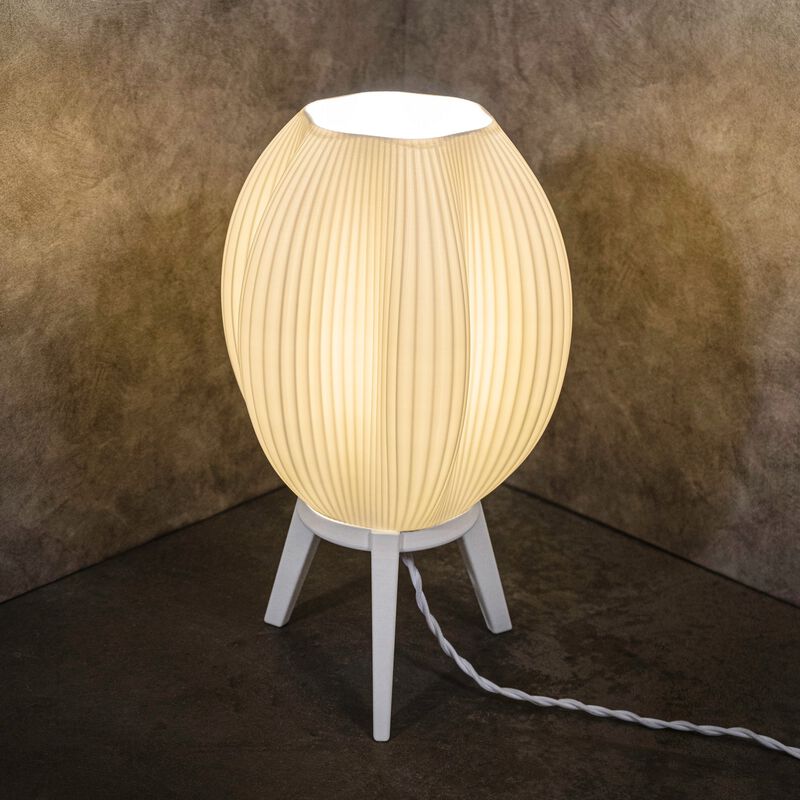 Wavy Modern Contemporary Plant-Based PLA 3D Printed Dimmable LED Table Lamp