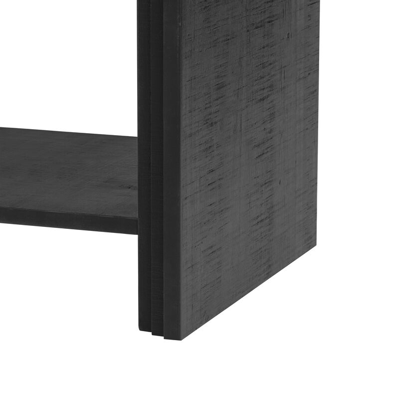 Merax U_Style Versatile console table with Woven Wood Slats and Solid Wood Veneer