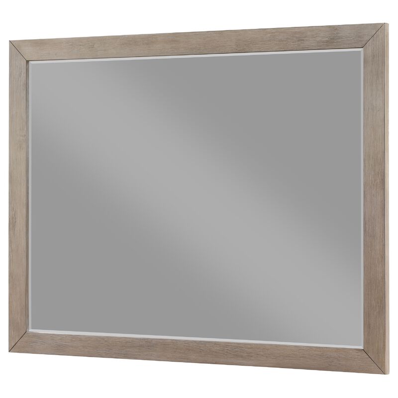Keno Dresser Mirror, Sturdy Barley Brown Wood Frame, 33 Inch - Benzara image number 2