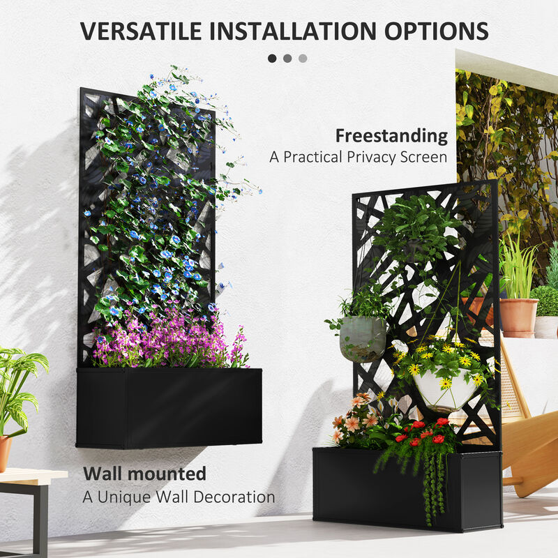 Hivvago Wall-Mountable Garden Planter with Trellis image number 4