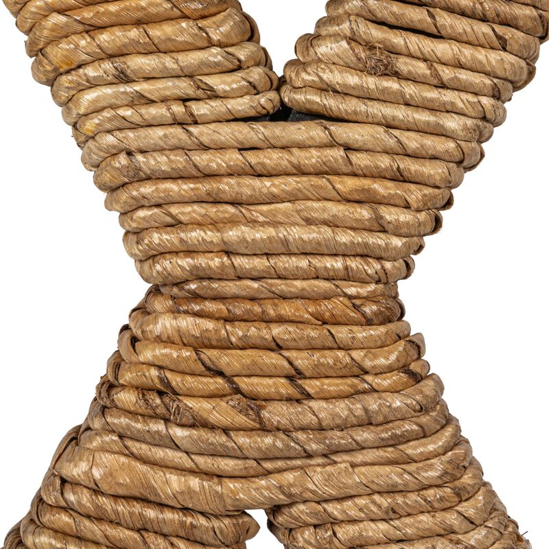 Woven Water Hyacinth Stool, Natural Finish image number 5