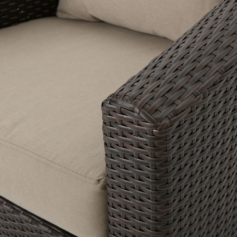 Christopher Knight Home Sima Outdoor Wicker Swivel Club Chair with Cushions image number 7