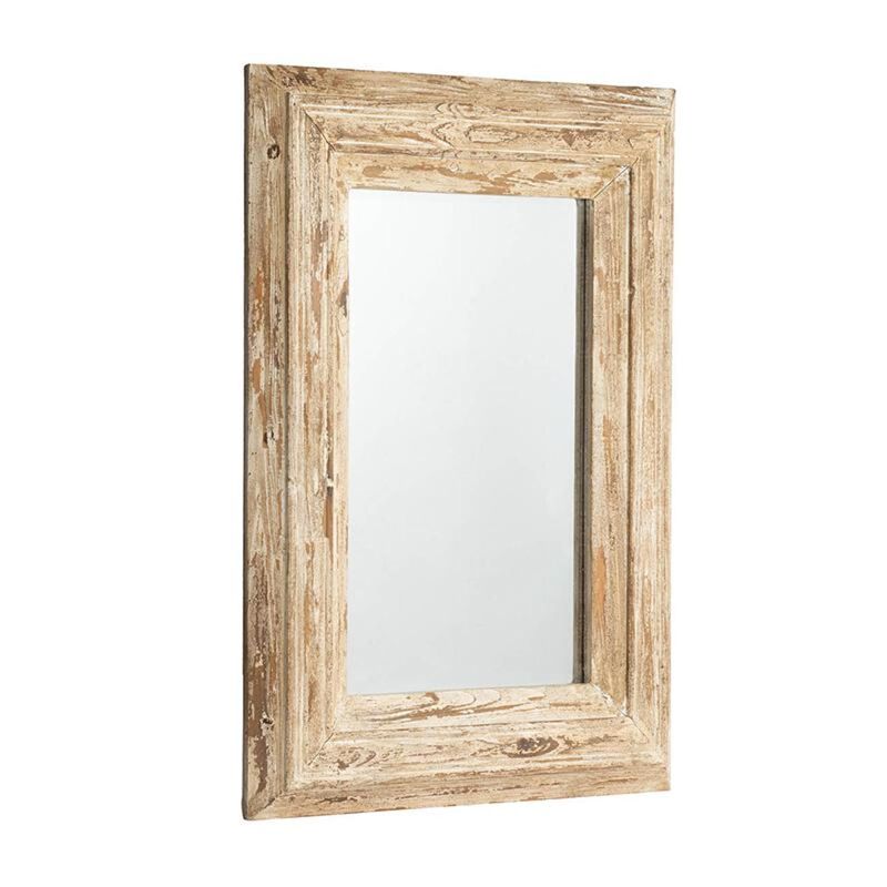 HomeRoots 39" Natural Distressed Wood Framed Accent Mirror image number 2