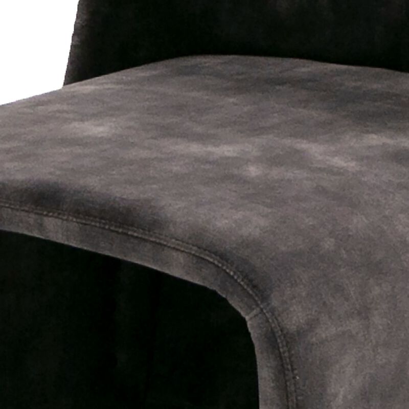 28 Inch Modern Armless Accent Chair, Dark Gray Polyester, Plush Seating-Benzara image number 4
