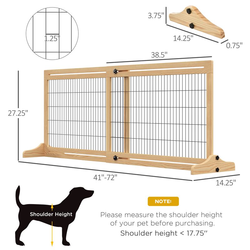 Natural Pet Barrier: 72"Wx27.25"H Freestanding Extra Wide Gate image number 2