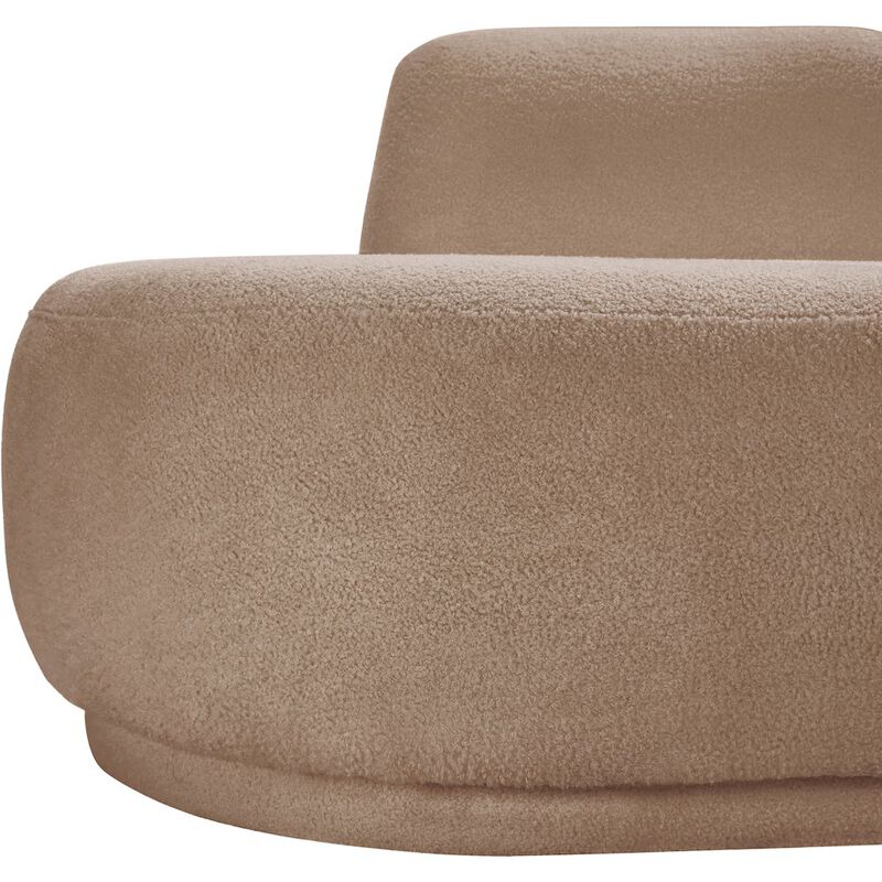 Meridian Furniture Argyle Beige Teddy Fabric Chaise/Loveseat
