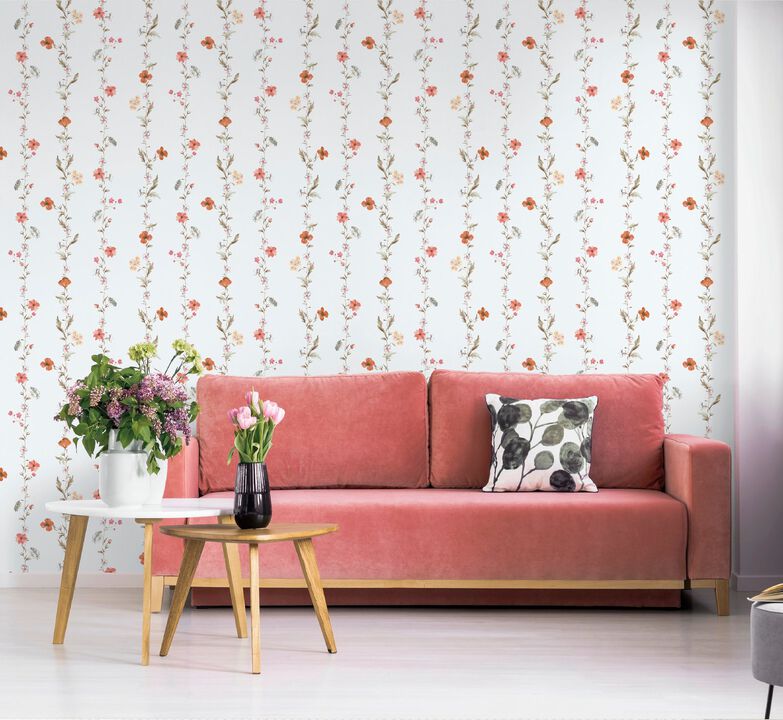 Spring Blossom Vertical Garden Red Wallpaper 1902-3