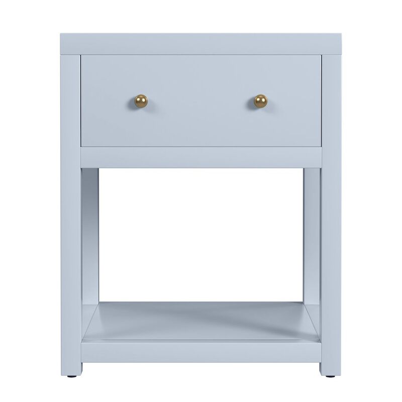 Butler Specialty Nora 21 in. W Wood 1 Drawer Small Nightstand with Shelf, Light Blue image number 3