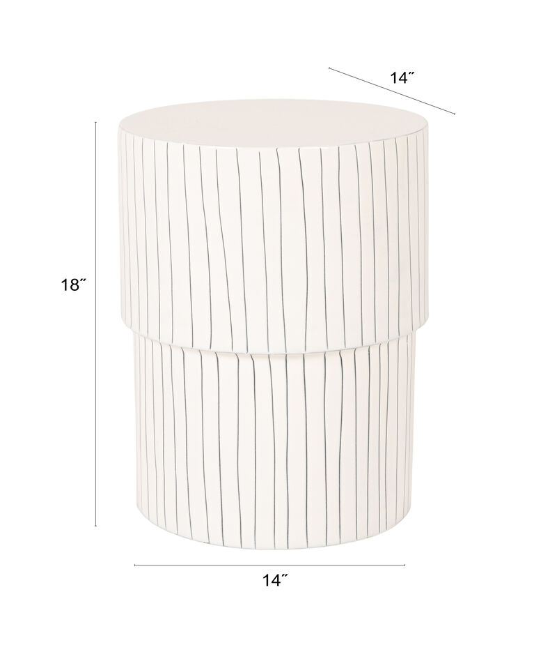 Rowena Interiors White Metal Stripe Accent Table image number 3