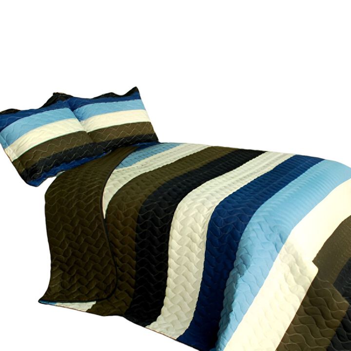 Romantic Town 3PC Queen Patchwork Quilt Set Quilted Soft Bed Cover Ensemble
