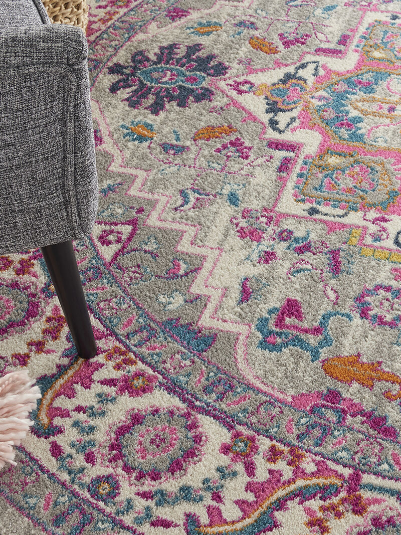 Passion PSN20 Light Gray/Pink 8' x Round Rug image number 7