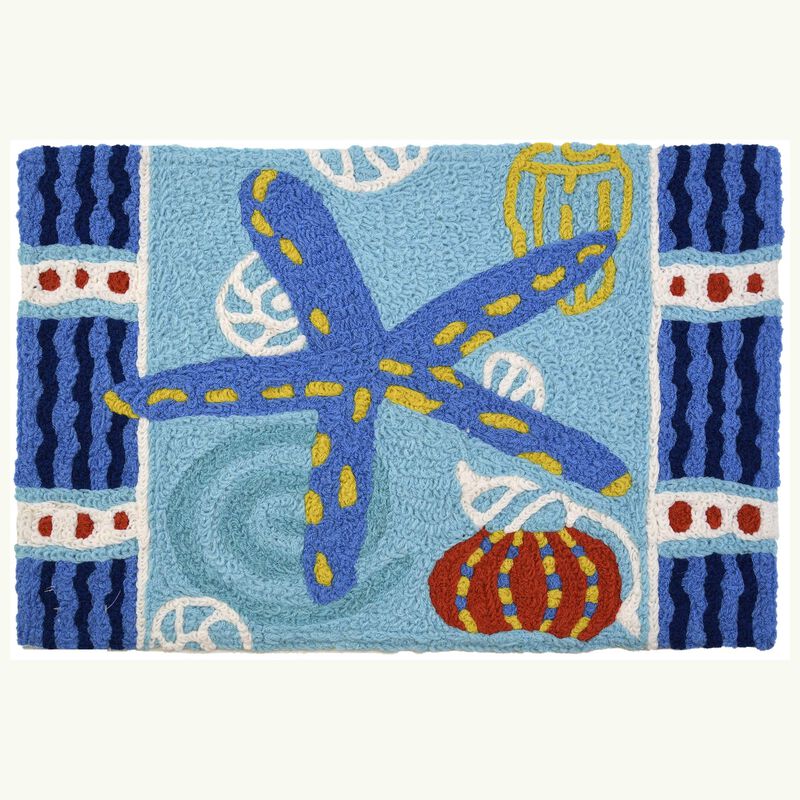 Jellybean JB-JHN008 20 x 30 in. Teal Starfish Area Rug