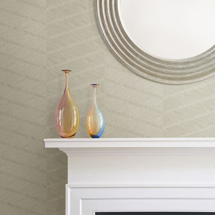 Aspen Champagne Chevron Wallpaper