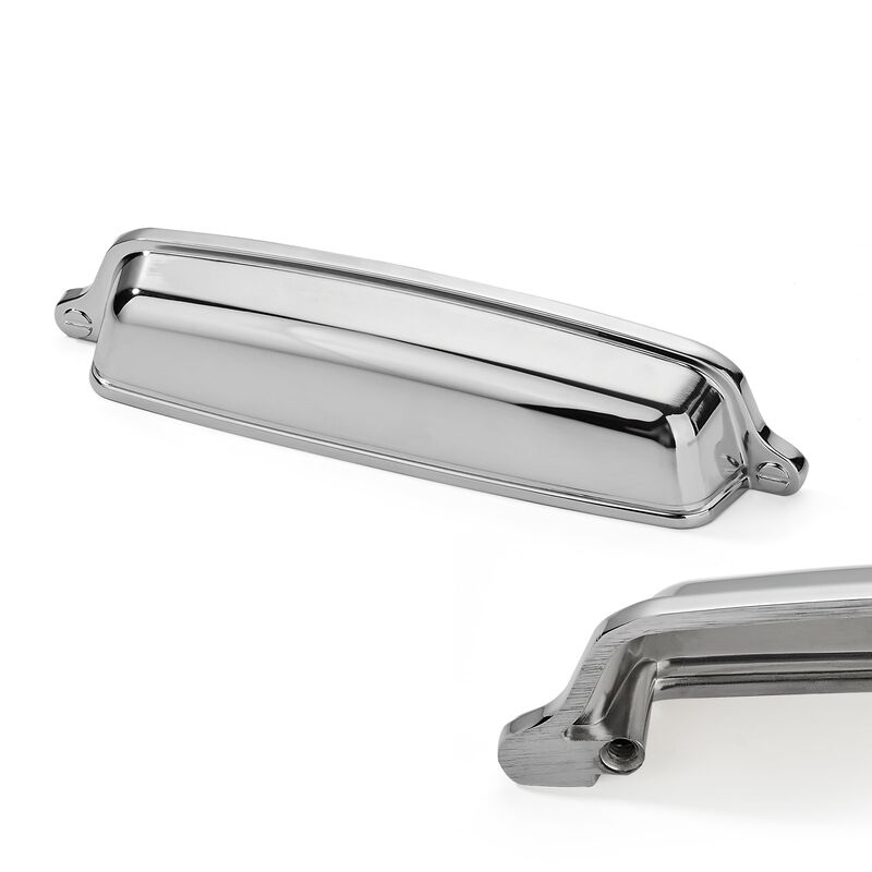 khtumeware 10 Pack 6 inch(152 mm) Drawer Pulls Polished Nickel Cabinet Cup Pulls Cabinet Hardware Kitchen Cabinet Handles Bin Cu