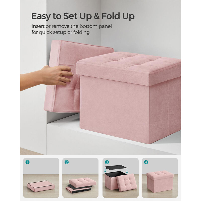 Foldable Storage Ottoman Bench for Space-Saving and Versatile Use