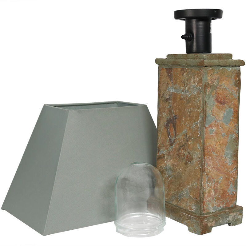 Sunnydaze 24 in Indoor/Outdoor Natural Slate Table Lamp - Neutral