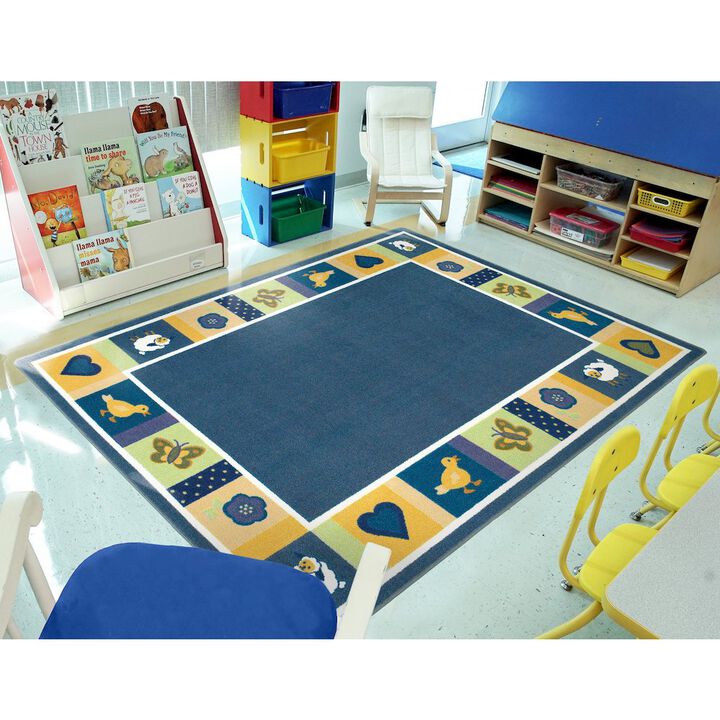 Joy Carpets Kid Essentials Baby Blues 7'8 x 10'9 Area Rug in Color Soft