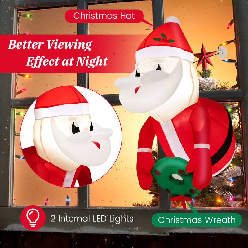 3.3 Feet Lighted Inflatable Santa Claus Broke Out from Window