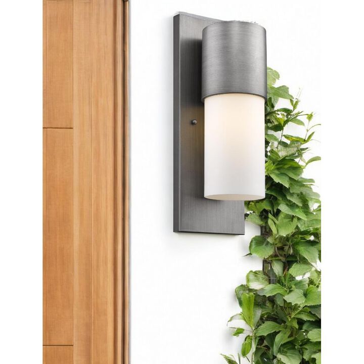 Hivvago Contemporary Brushed Silver and White Wall Light