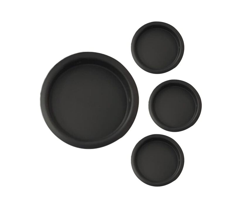 QCAA Solid Brass Finger Pull, 1-3/4"", Matte Black, 4 Pack