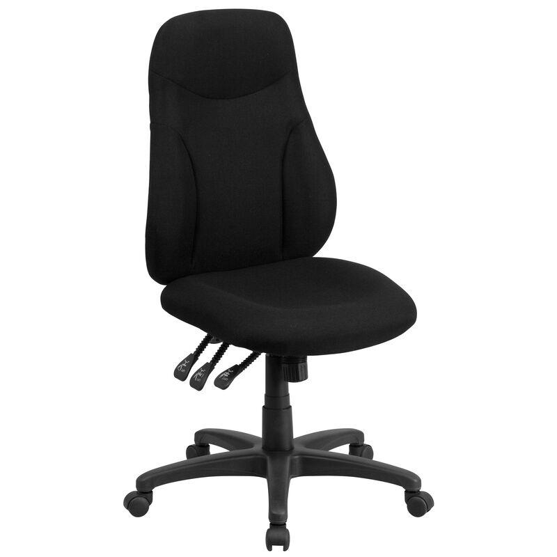 Hughes High Back Fabric Multifunction Swivel Ergonomic Task Office Chair image number 0