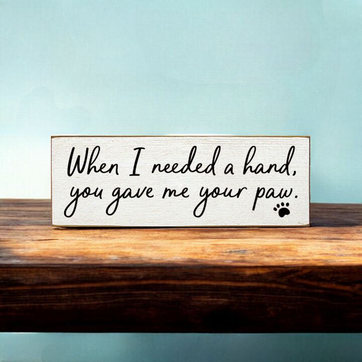 Decorative Pet Lover Wood Wall Plaque with Paw Print Sentiment Sign