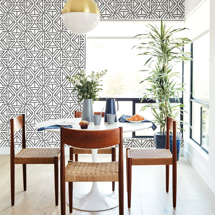 Helios Taupe Geometric Wallpaper
