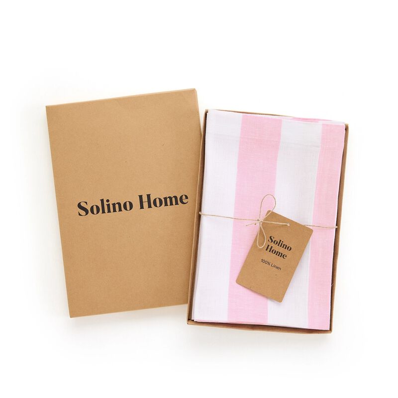 Linen Dinner Napkins - Cabana Stripe image number 4