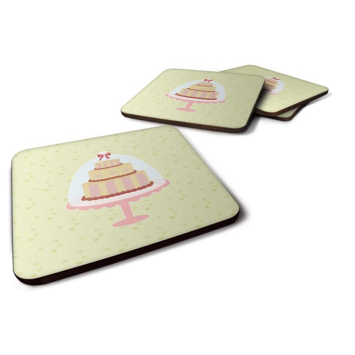 Caroline's Treasures Cake on Green Decorative coasters, 3.5, Multicolor