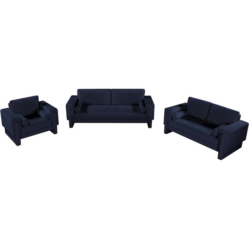Meridian Furniture Madeline Navy Chenille Fabric Loveseat