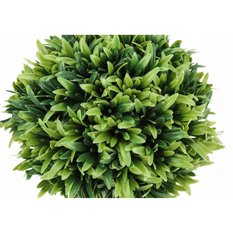 Monarch Specialties I 9589 -Artificial Plant, 5" Tall, Grass, Indoor, Faux, Fake, Table, Greenery, Potted, Set Of 3, Decorative, Green Plants, Grey Pots image number 2
