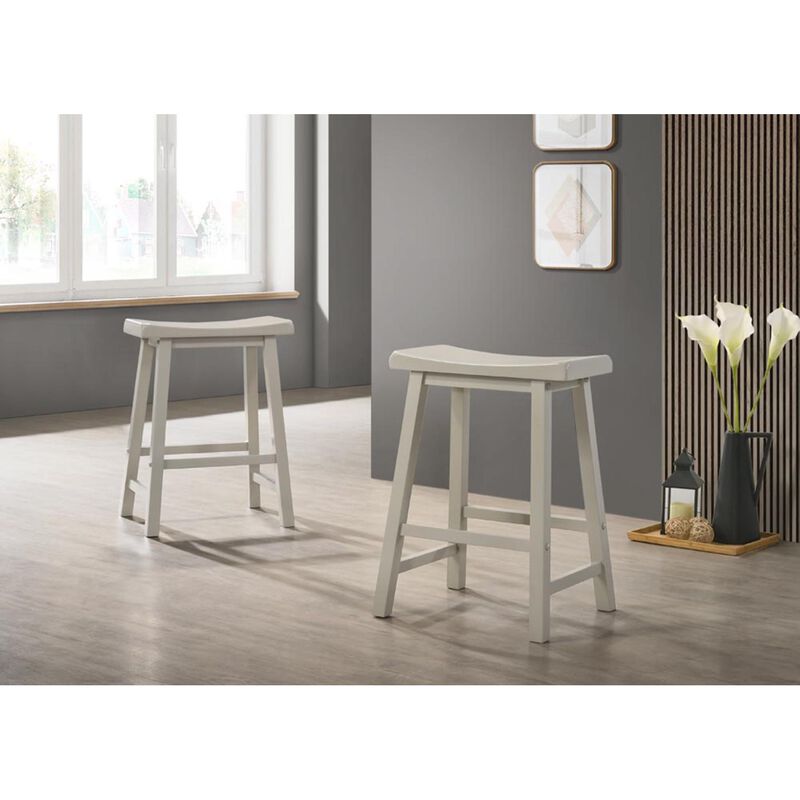 Streamdale Set Of 2 Alonzo Light Gray Backless Ergonomic Counter Height Stool image number 1