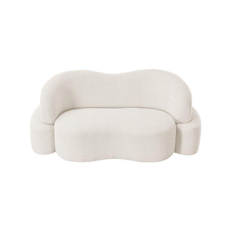 Meridian Furniture Principessa Cream Boucle Fabric Loveseat