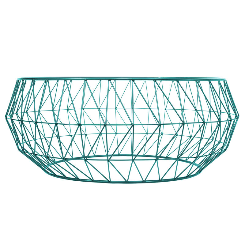 LeisureMod Malibu 39" Octagon End Table with Glass Top