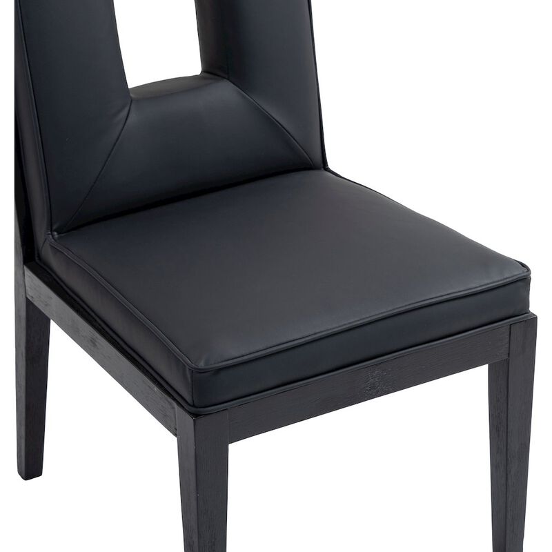 Meridian Furniture Gwendolyn Black Vegan Leather Dining Side Chair, Set of 2
