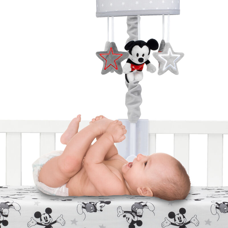 Lambs & Ivy Disney Baby Magical Mickey Mouse Musical Baby Crib Mobile - Gray