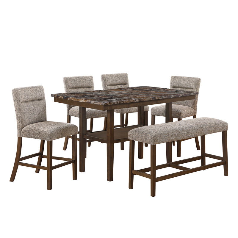Brown Upholstered Bar Stools Set of 2 image number 4