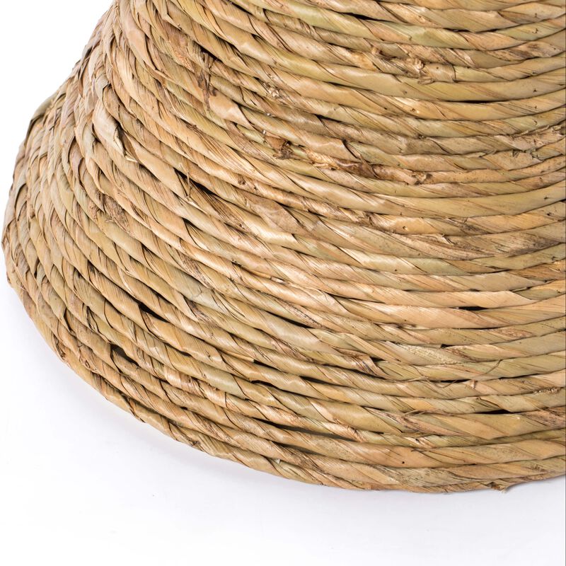 Decorative Round Wicker Side Table Hourglass Shape