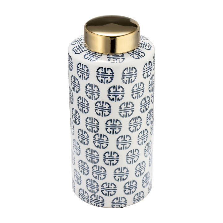 Modern Ginger Jar Navy/White