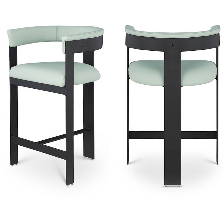 Meridian Furniture Romeo Vegan Leather Counter Stool, Set of 2