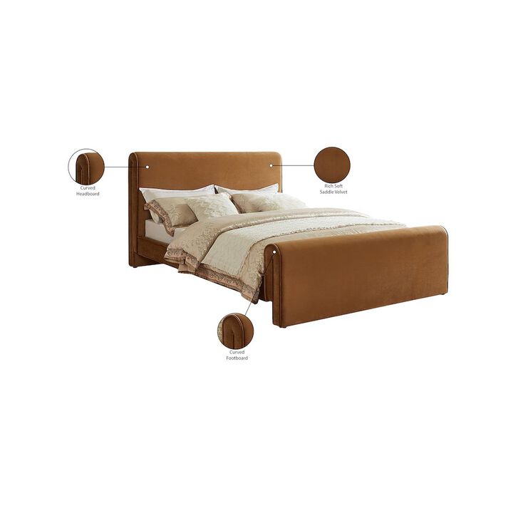 Meridian Furniture Sloan Saddle Velvet King Bed